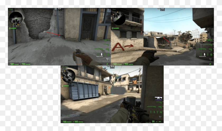 1280x720 Red Arrow And Markers To Show Where To Standaim Pc Game, Counter Strike, Person, Human HD PNG Download