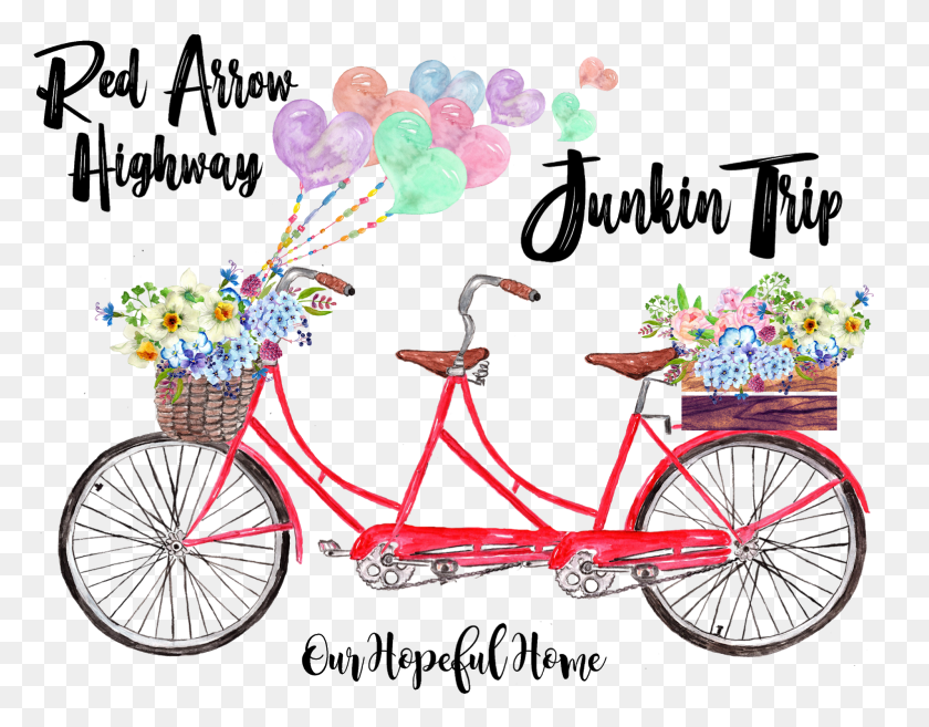 Red Arrow Highway Junkin Trip Michigan Lower Peninsula Watercolor Painting, Bicycle, Vehicle, Transportation HD PNG Download