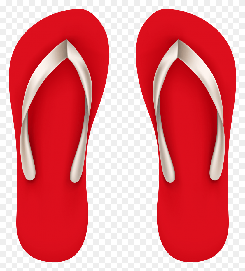 2481x2766 Красные Пляжные Шлепанцы Векторный Клипарт Переносимая Сетевая Графика, Одежда, Одежда, Обувь Png Скачать