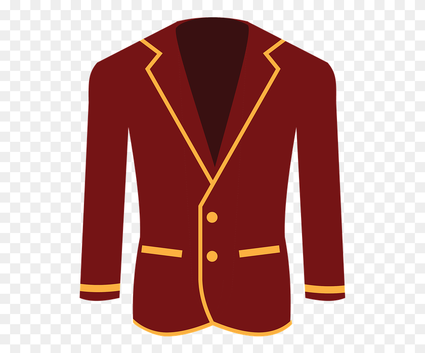 531x637 Red Blazer Yellow Binding Formal Wear, Clothing, Apparel, Jacket HD PNG Download