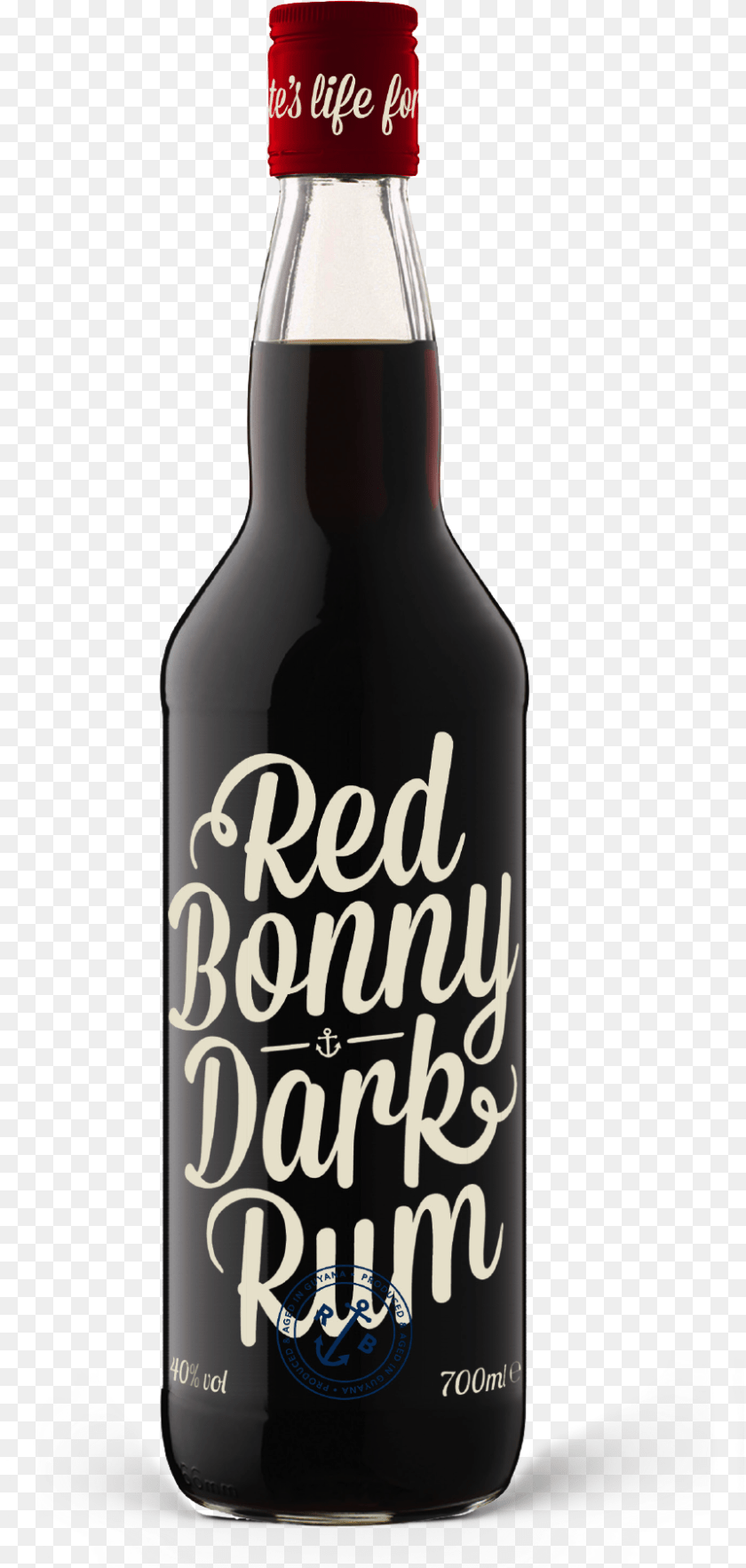 861x1809 Red Bonny Dark Rum Bottle Glass Bottle, Alcohol, Beer, Beverage, Liquor Clipart PNG