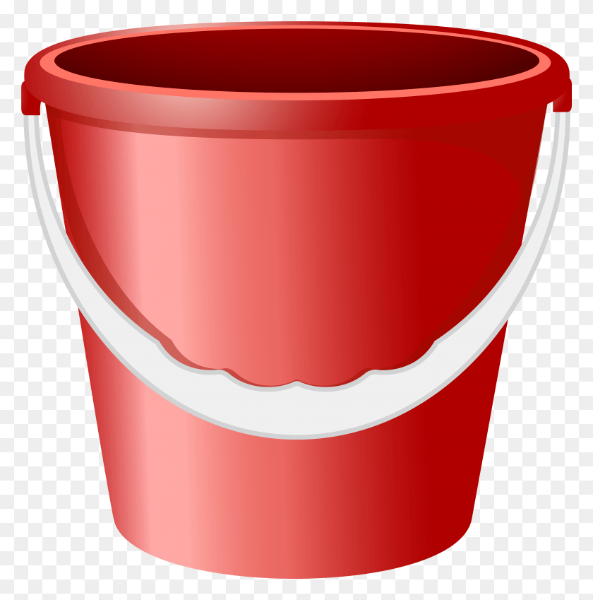 7792x7883 Red Bucket Clip Art Image, Tape HD PNG Download