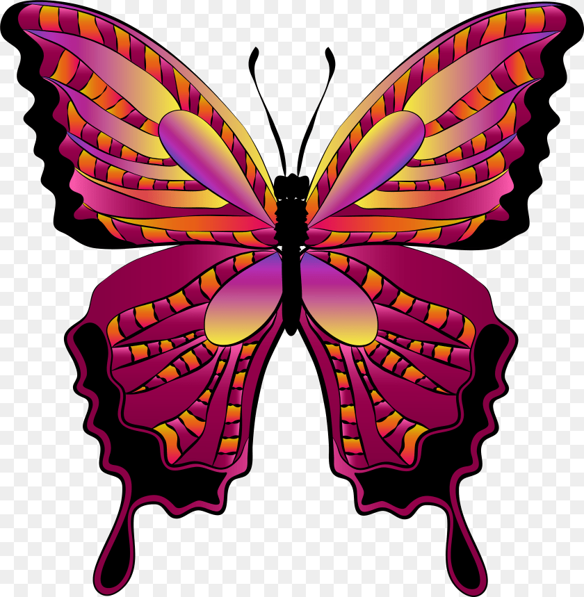 5307x5428 Red Butterfly Clipart Transparent Background Format Butterfly, Purple, Art, Graphics, Pattern Sticker PNG