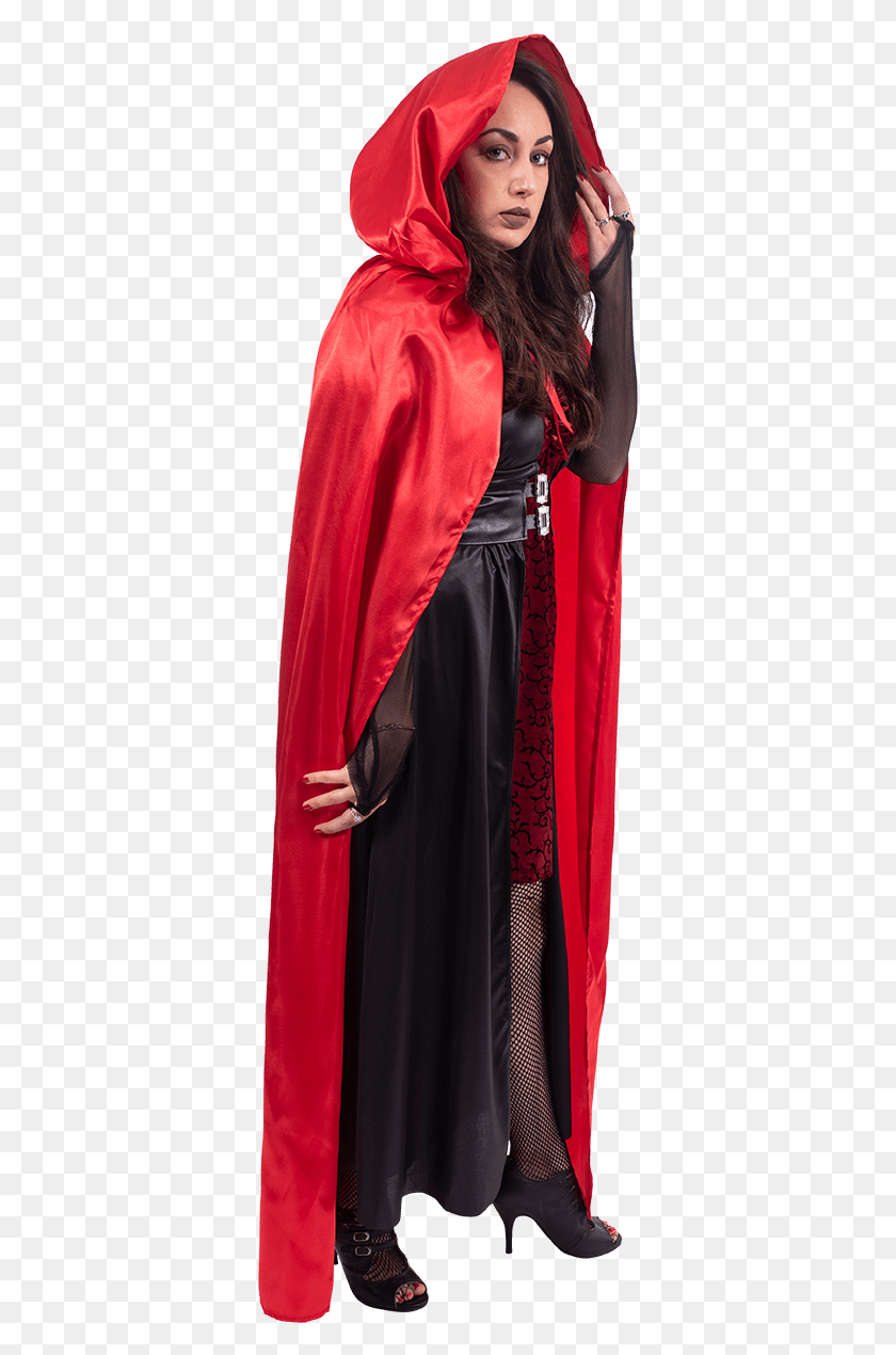 357x1210 Red Cape Halloween Costume, Clothing, Apparel, Person HD PNG Download