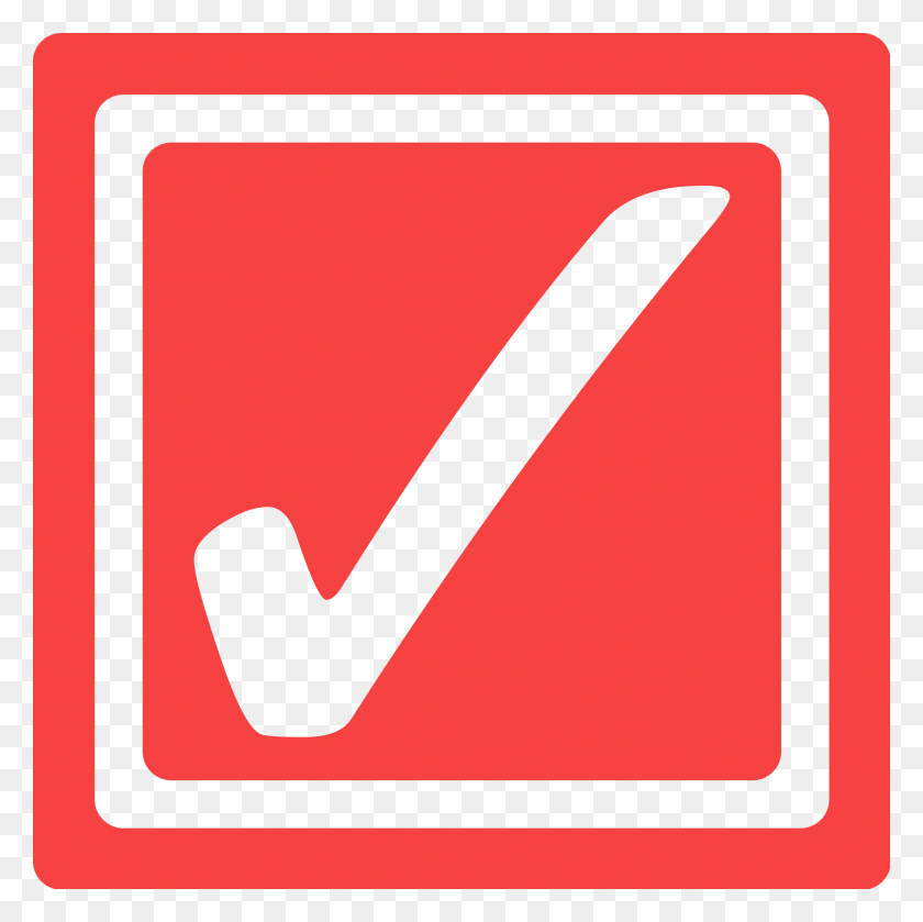 2000x2000 Red Checkbox Check Box Icon Red, Symbol, Smoke Pipe, Axe HD PNG Download