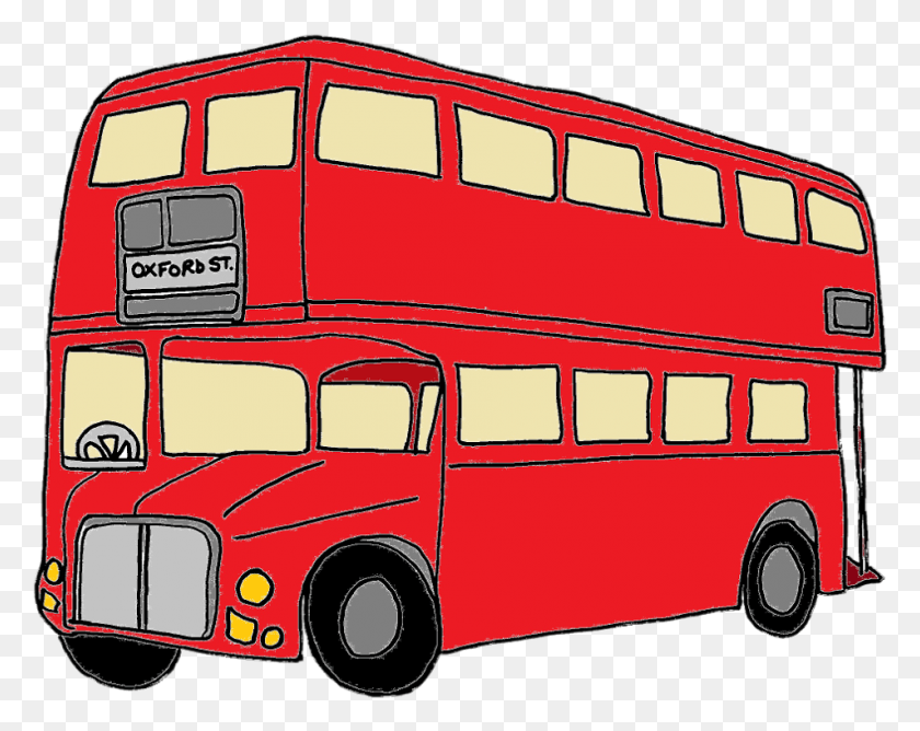 953x743 Красный Клипарт Лондонский Автобус Мультяшный Двухэтажный Автобус, Транспортное Средство, Транспорт, Двухэтажный Автобус Hd Png Скачать