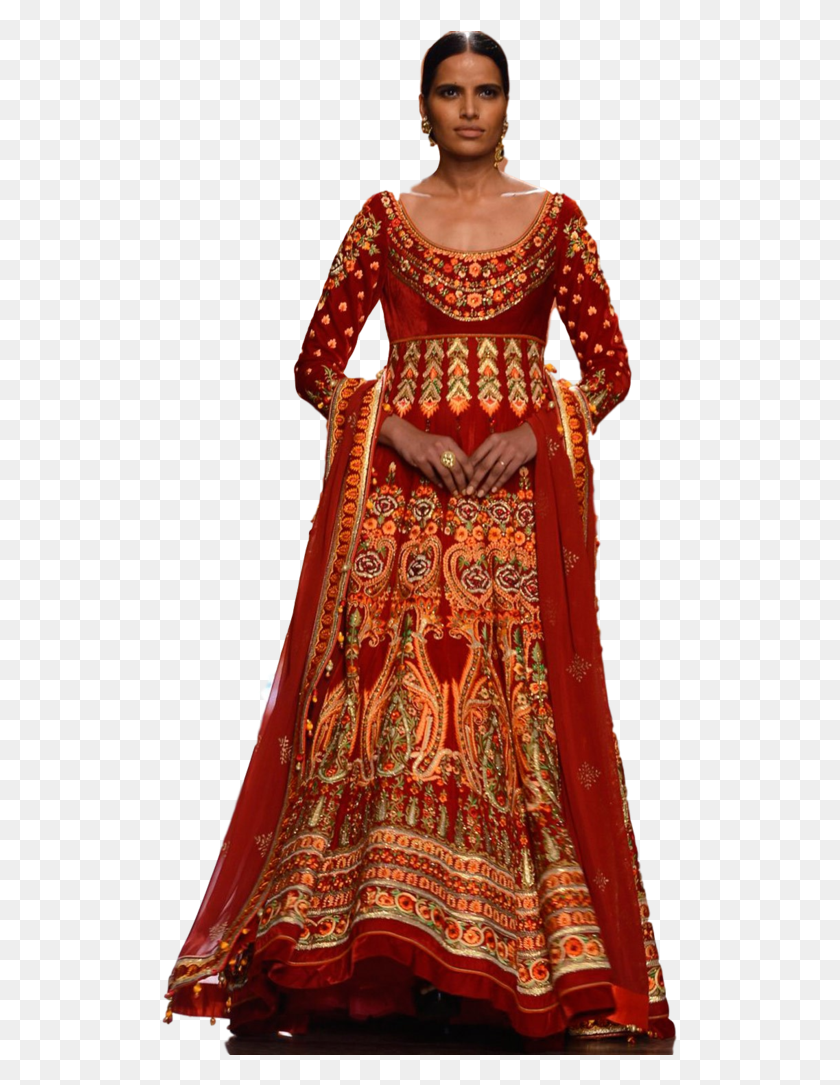 517x1025 Descargar Png Color Rojo Anarkali En Terciopelo Lehenga Choli Moda En Línea En La India, Ropa, Vestido, Vestido Hd Png