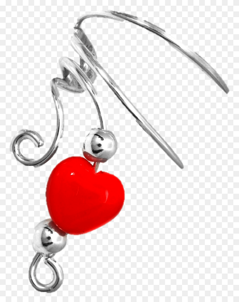 777x1000 Red Crystal Heart Amp Beads Short Sterling Silver Ear Earrings, Accessories, Accessory, Jewelry HD PNG Download