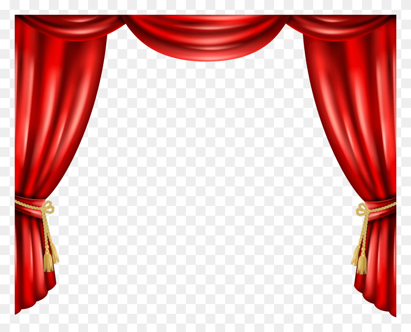 8001x6329 Red Curtain Transparent Clip Art Image HD PNG Download