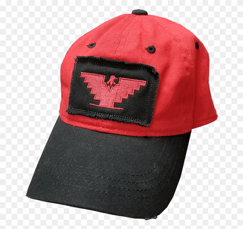668x732 Red Distressed Cap With Eagle Patch Baseball Cap, Clothing, Apparel, Hat Descargar Hd Png