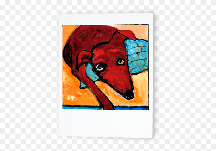 409x528 Red Dog With Blue Blanket, Modern Art, Canvas HD PNG Download