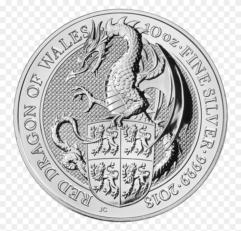 749x744 Red Dragon 10oz Silver Queen39s Beast 10 Oz Silver Coin, Money, Nickel HD PNG Download