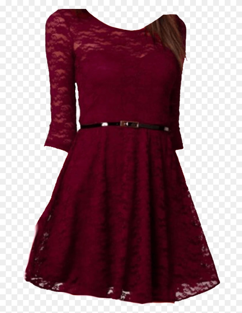692x1025 Red Dress Polyvore Moodboard Filler Lace Burgundy Dress Cocktail Dress, Clothing, Apparel, Velvet HD PNG Download