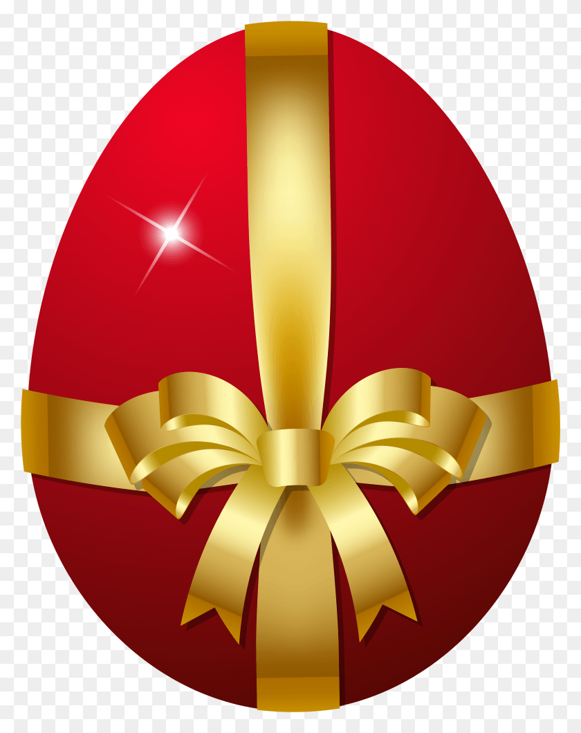 5318x6821 Red Easter Egg With Bow Clip Art Image Yellow And Red Easter Egg, Lamp, Egg, Food HD PNG Download