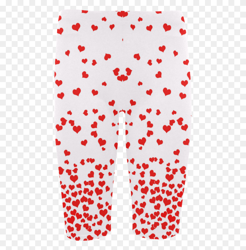 473x793 Red Falling Hearts On Pink Hestia Cropped Leggings Pajamas, Texture, Rug, Polka Dot HD PNG Download