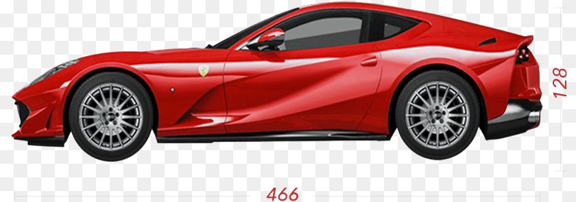 Red Ferrari 812 Superfast Supercar, Alloy Wheel, Vehicle, Transportation, Tire PNG