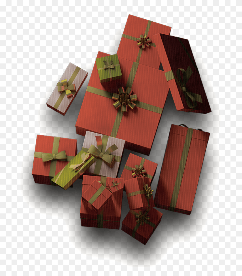 798x918 Красная Праздничная Подарочная Коробка Оберточная Бумага, Подарок, Оригами Hd Png Скачать