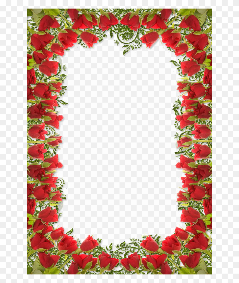 650x933 Red Floral Border Photo Red Floral Border Designs, Plant, Flower, Blossom HD PNG Download
