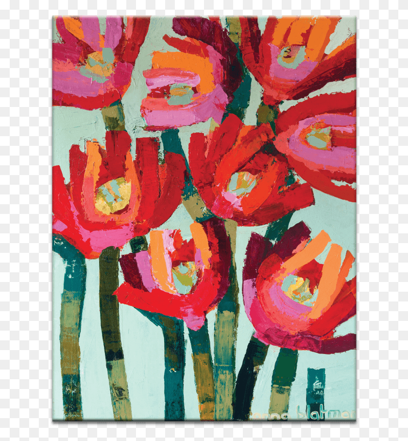 638x847 Красные Цветы Картины Анны Блат Человек, Современное Искусство, Текст Hd Png Скачать