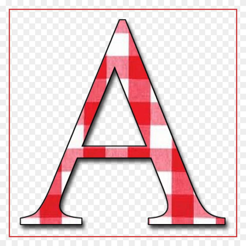 1200x1200 Red Gingham Free Scrapbook Alphabet Letters In Letter A File, Triangle, Fence HD PNG Download