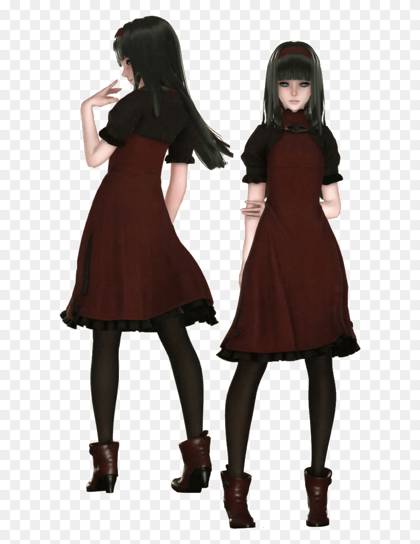 603x1028 Red Girl Render Nier Automata Nier Automata Red Girl, Dress, Clothing, Apparel HD PNG Download