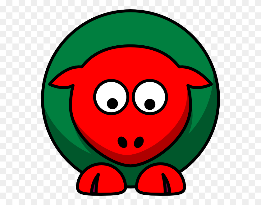 576x600 Red Green Toned Looking Down Gnu Clip Art, Ball, Food HD PNG Download