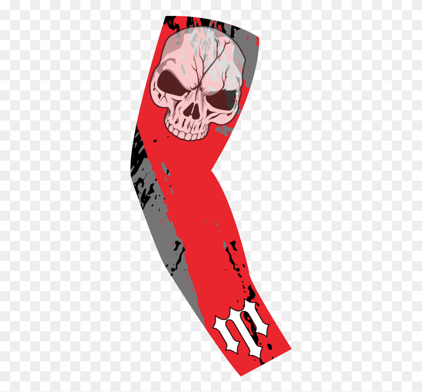 324x721 Red Grey Skull Sleeve Illustration, Stocking, Christmas Stocking, Gift HD PNG Download