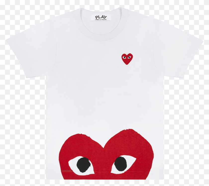 801x747 Red Heart Cdg T Shirt Red Heart, Clothing, T-shirt PNG