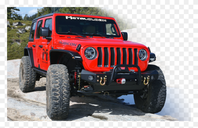 880x549 Red Jeep Jl Outfitted With Metalcloak Gear Metalcloak Jl Fenders, Wheel, Machine, Car HD PNG Download