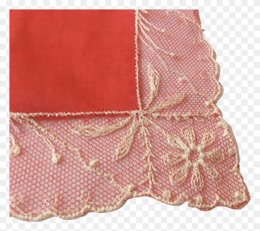 1918x1685 Red Lace Trimmed Handkerchief Lace HD PNG Download