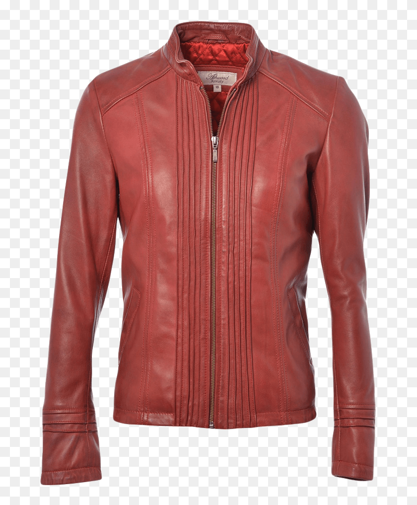 689x957 Red Leather Jacket Image Background Mens Base Layer With Hood, Clothing, Apparel, Coat HD PNG Download