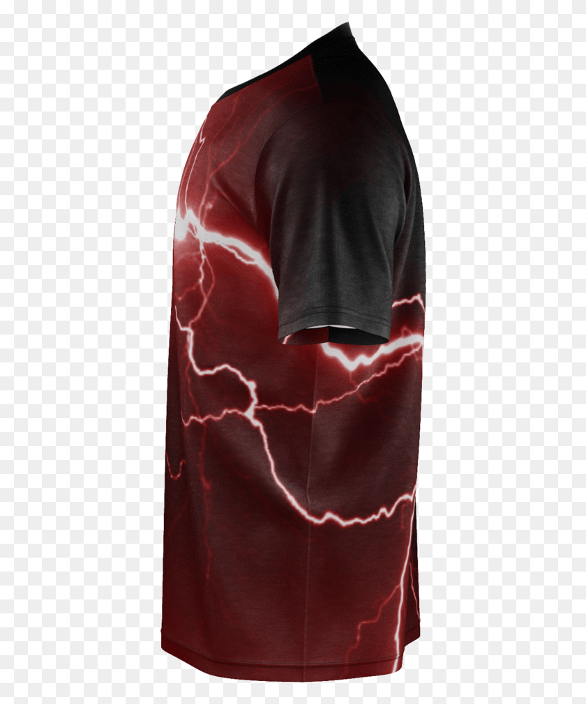 382x950 Red Lightning Mens T Shirt Long Sleeved T Shirt, Clothing, Apparel, Cape HD PNG Download