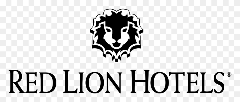 2190x836 Descargar Png Red Lion Hotels Logo Blanco Y Negro Red Lion Hotel, Símbolo, Logo De Batman, Stencil Hd Png