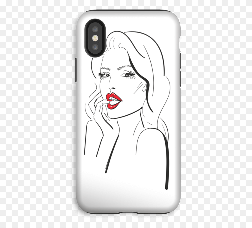 373x701 Red Lips Case Iphone Xs Tough Mobile Phone Case, Performer, Face HD PNG Download