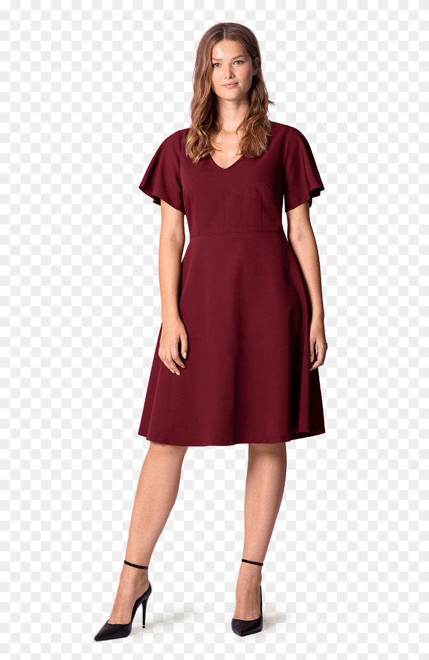 483x1233 Red Made To Measure Dress Day Dress, Clothing, Apparel, Female Descargar Hd Png
