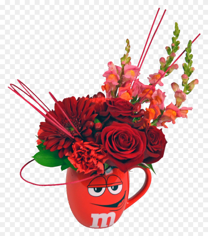 874x1004 Red Mampm Flower Mug Bouquet, Plant, Blossom, Flower Bouquet HD PNG Download