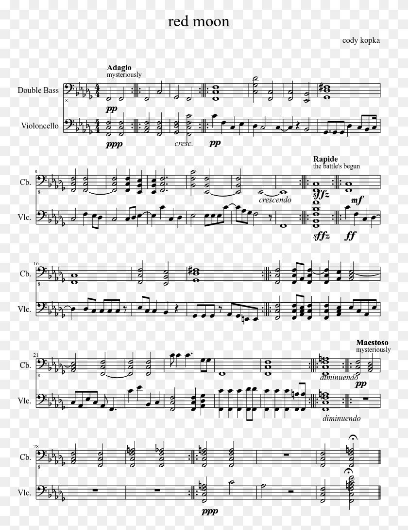 770x1029 Red Moon Sheet Music Composed By Cody Kopka 1 Of 1 See The Light Piano Sheet Music, Gray, World Of Warcraft HD PNG Download