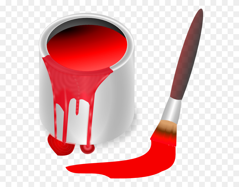 588x598 Red Paint Brush And Can Svg Clip Arts 588 X 598 Px, Paint Container, Cup, Tool HD PNG Download