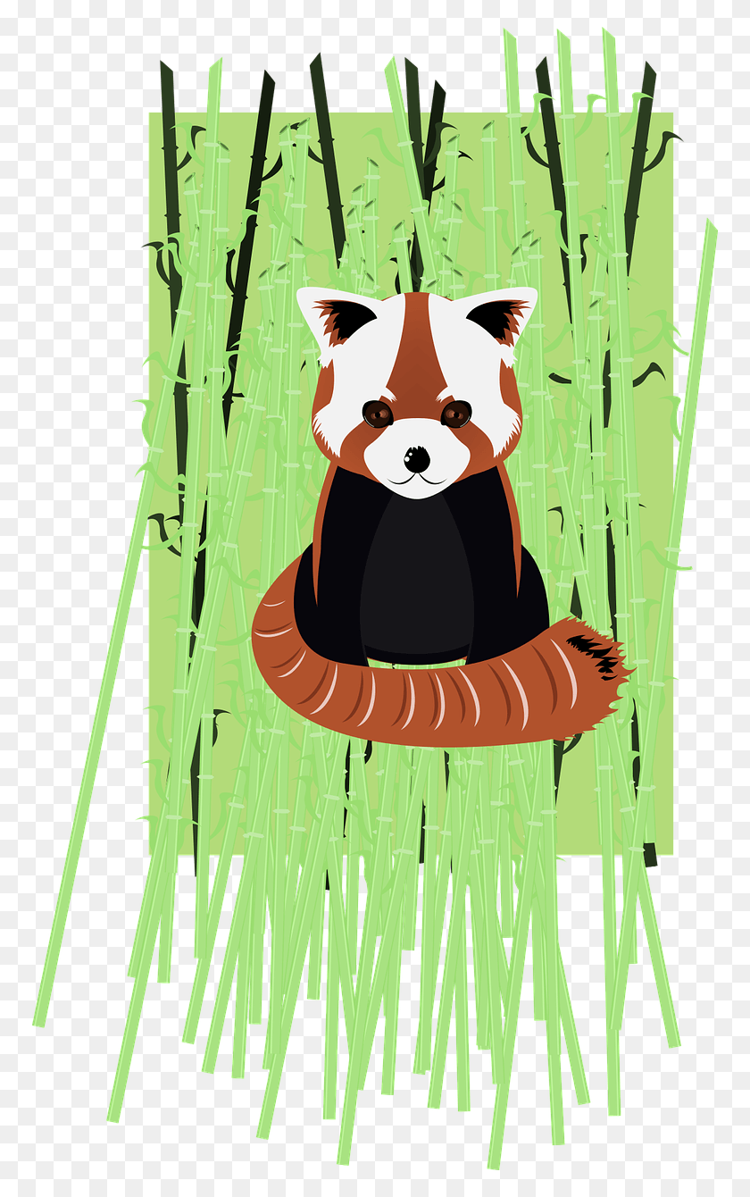 Рисунок панды с бамбуком