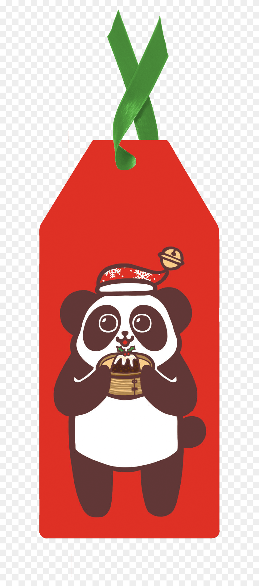 587x1838 Descargar Png / Panda Rojo Etiqueta De Regalo De Dibujos Animados, Anuncio, Cartel, Etiqueta Hd Png