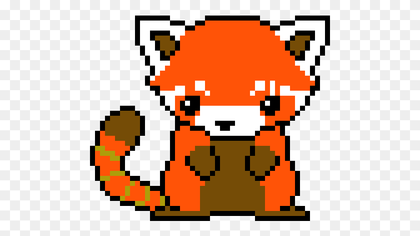 481x411 Descargar Png Red Panda Pixel Art Grid Panda Rojo, Alfombra, Super Mario, Gráficos Hd Png