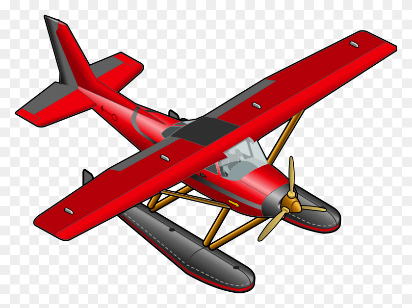 5001x3643 Red Plane Clipart, Airplane, Aircraft, Vehicle HD PNG Download