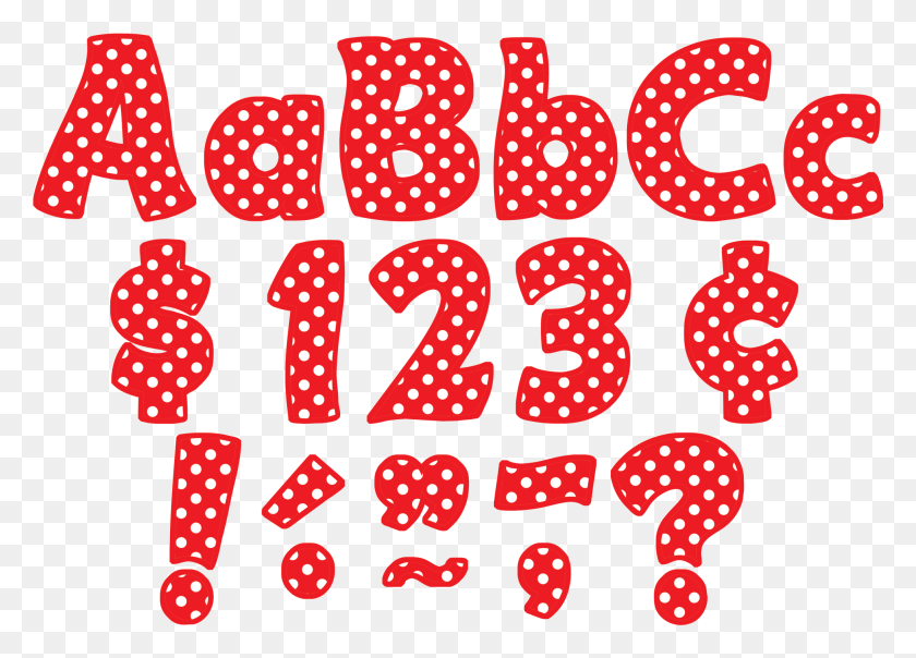 1975x1379 Red Polka Dots Funtastic 4 Letters Combo Pack Red Polka Dot Numbers, Texture, Text, Number HD PNG Download