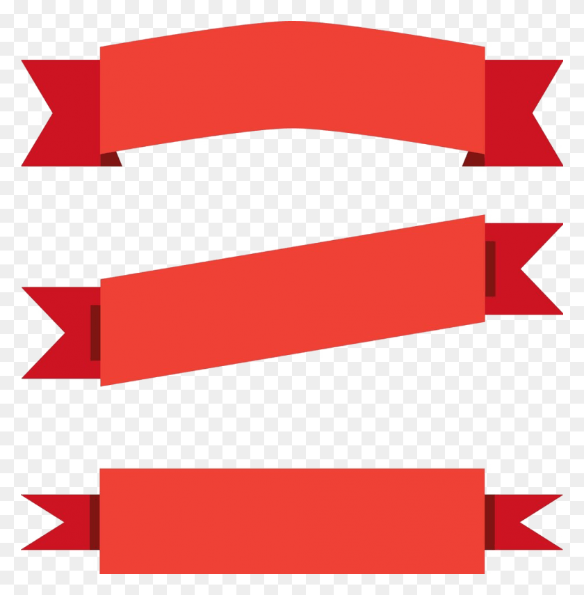977x997 Red Ribbon Banner Transparent Ribbon Banner Flat, Dynamite, Bomb, Weapon HD PNG Download