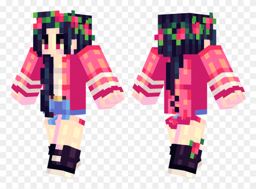782x563 Descargar Png / Red Roses Mcpe Skin Red Girl, Ropa, Vestimenta, Gráficos Hd Png