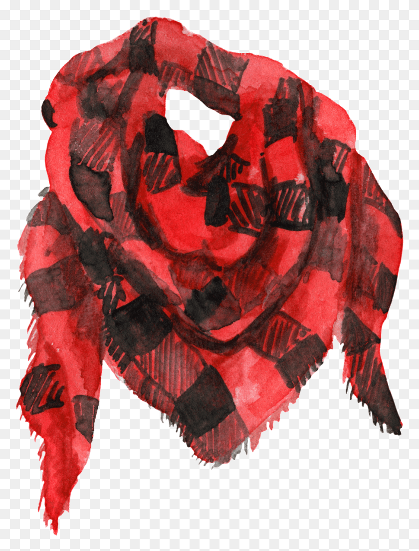 902x1208 Red Scarf, Clothing, Apparel, Stole HD PNG Download