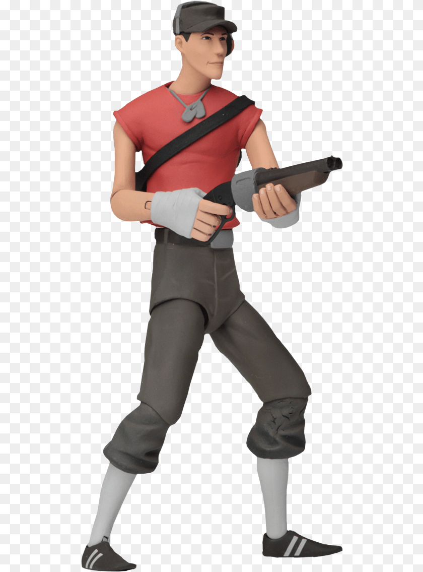 521x1135 Red Scout Series 4 7 Scale Action Figure Team Fortress 2 Figures, Person, People, Woman, Costume PNG