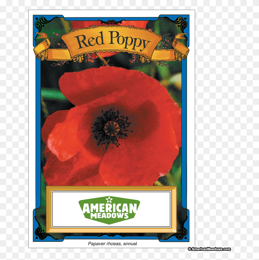 658x784 Red Seed Packet American Meadows Flower Seed Packet Transparent, Plant, Blossom, Poppy HD PNG Download