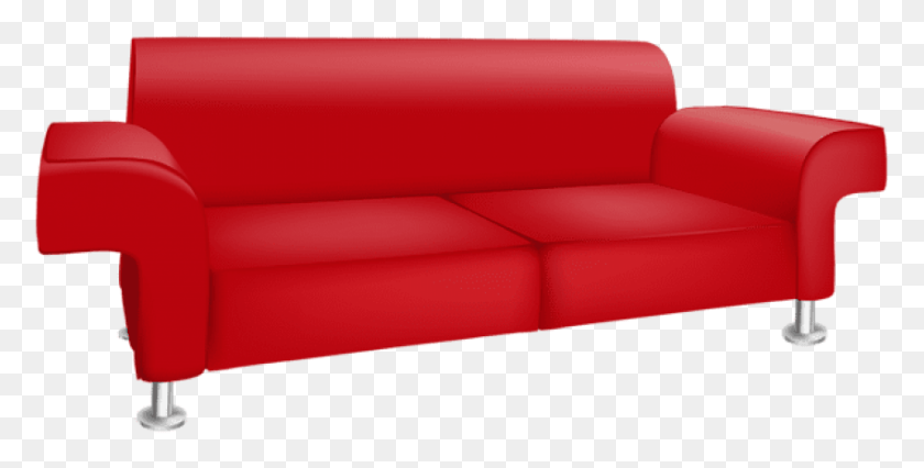 850x399 Red Sofa Transparent Clipart Photo Transparent Background Sofa Clipart, Couch, Furniture, Cushion HD PNG Download