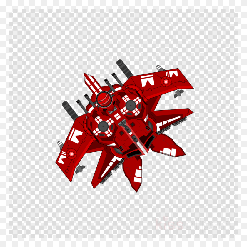 900x900 Red Spaceship Clipart Spacecraft Clip Art Paint Brush Strokes, Texture, Polka Dot, Paper HD PNG Download